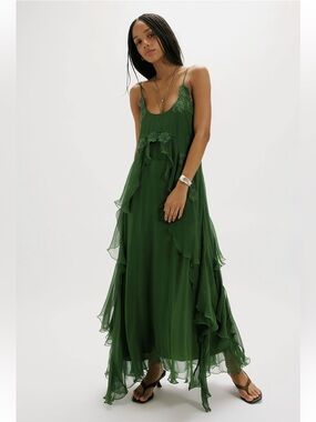 NWT NIGEL PRESTON FLOATING ANGEL CHIFFON MAXI DRESS